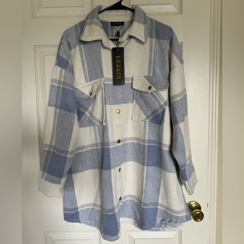 Nwt Oversized Button Teddy Jacket - image 1